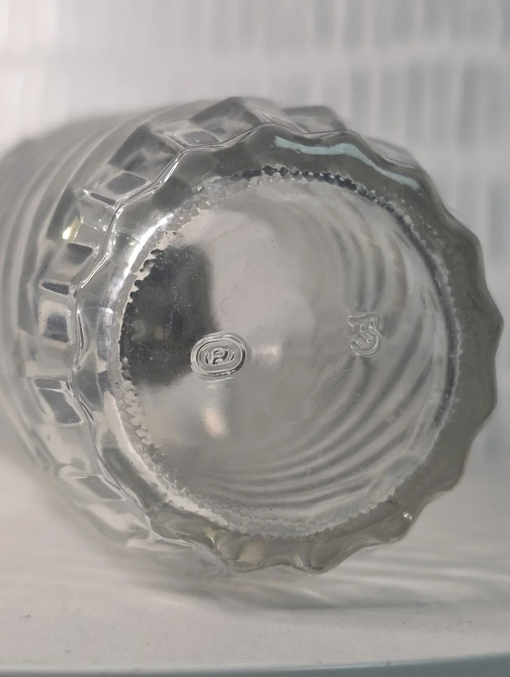 Vintage Clear Glass Sugar Shaker Swirl Diamond Pattern Metal Lid